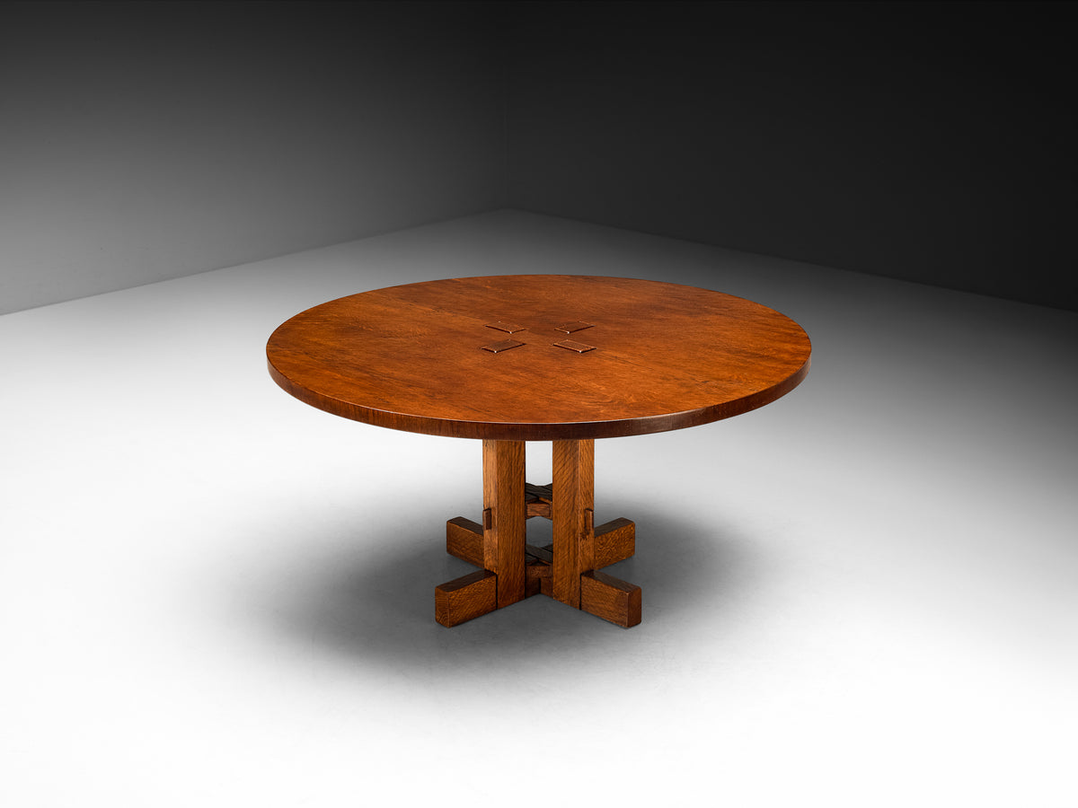 Giuseppe Rivadossi Round Dining Table in Oak 150cm/58.86in. Tables Morentz