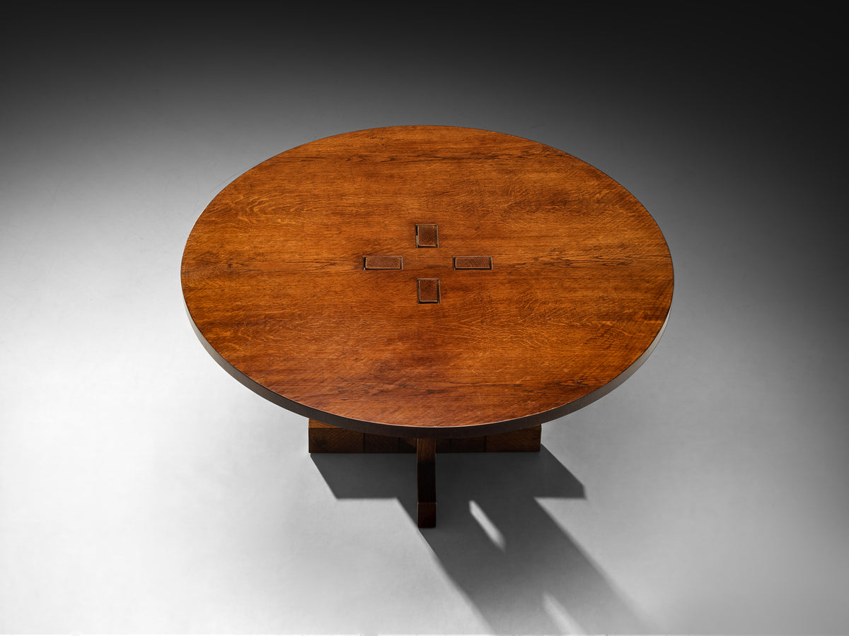 Giuseppe Rivadossi Round Dining Table in Oak 150cm/58.86in. Tables Morentz