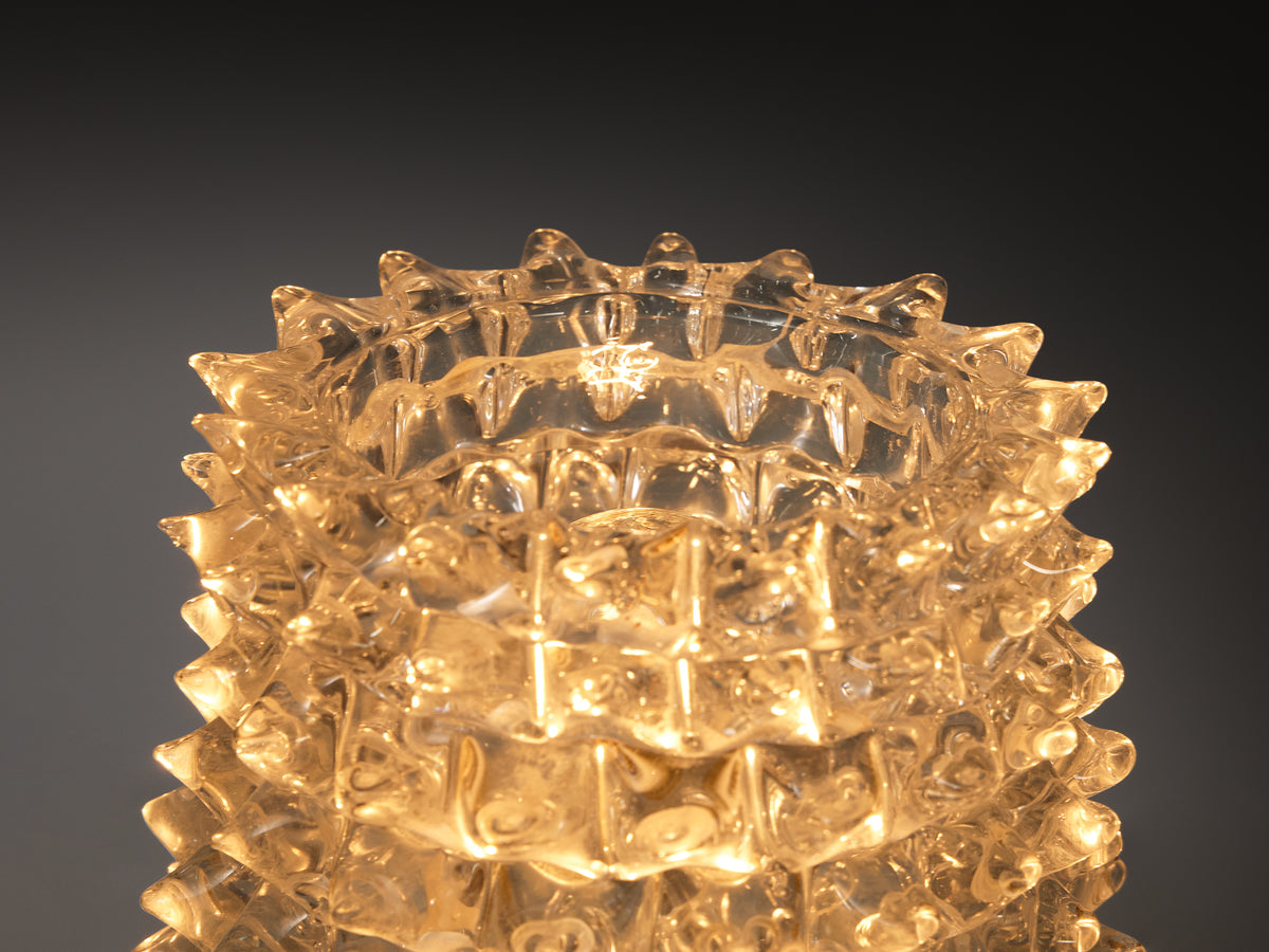 Barovier & Toso Art Deco Table Lamp in Crystal Glass Lighting Morentz