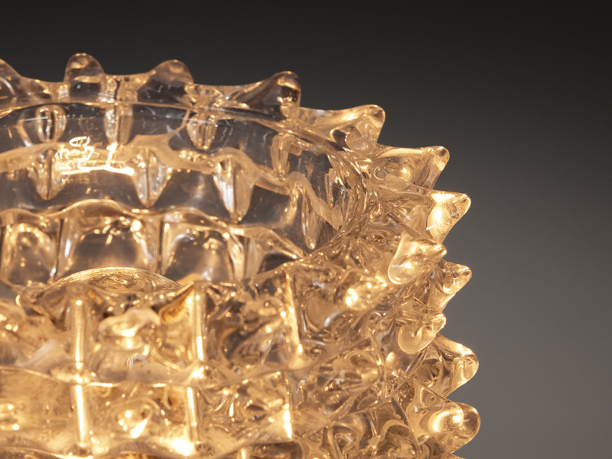 Barovier & Toso Art Deco Table Lamp in Crystal Glass Lighting Morentz