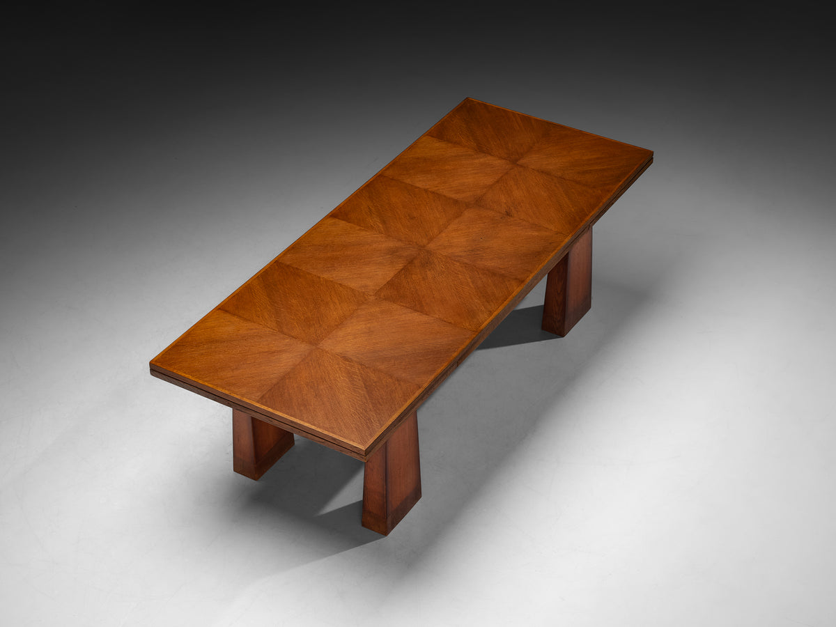 Ernesto Valabrega Grand Extendable Dining or Conference Table in Oak Tables Morentz