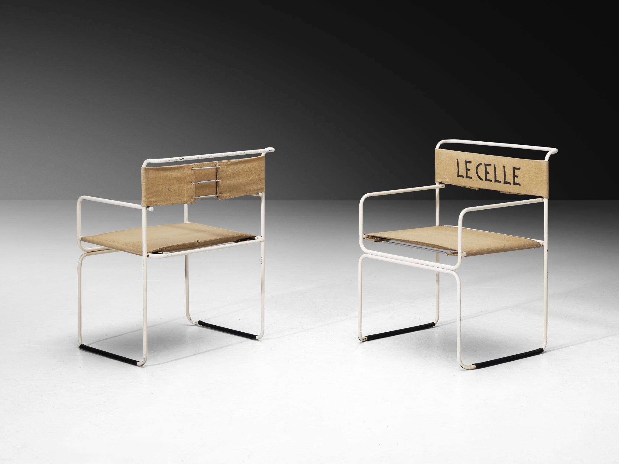 Giovanni Carini for Planula Set of Twelve 'Libellula' Dining Chairs in Canvas Seating Morentz