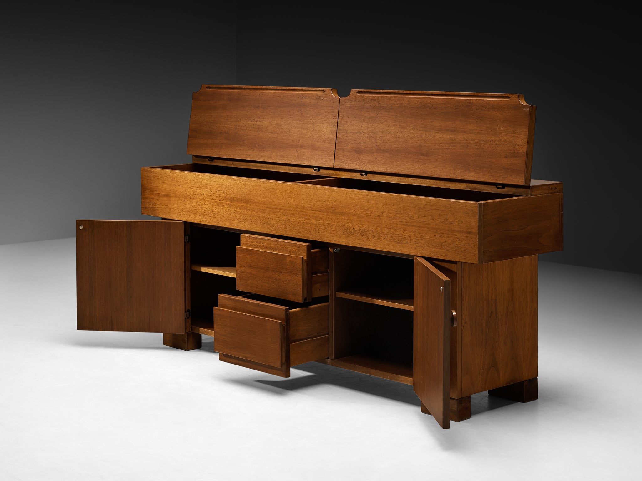 Giovanni Michelucci for Poltronova 'Torbecchia' Sideboard in Walnut