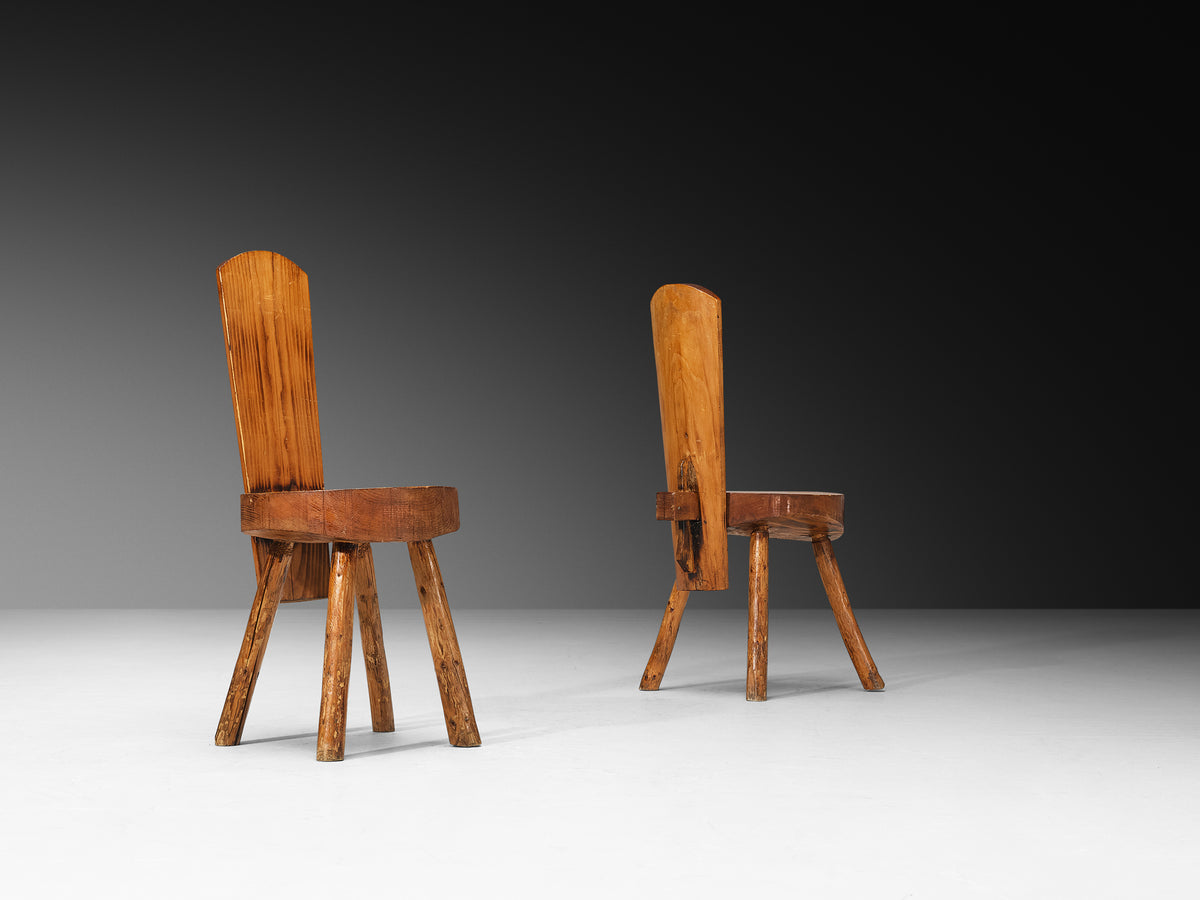 French Alpine Chalet Chairs in Solid Pine Seating Morentz
