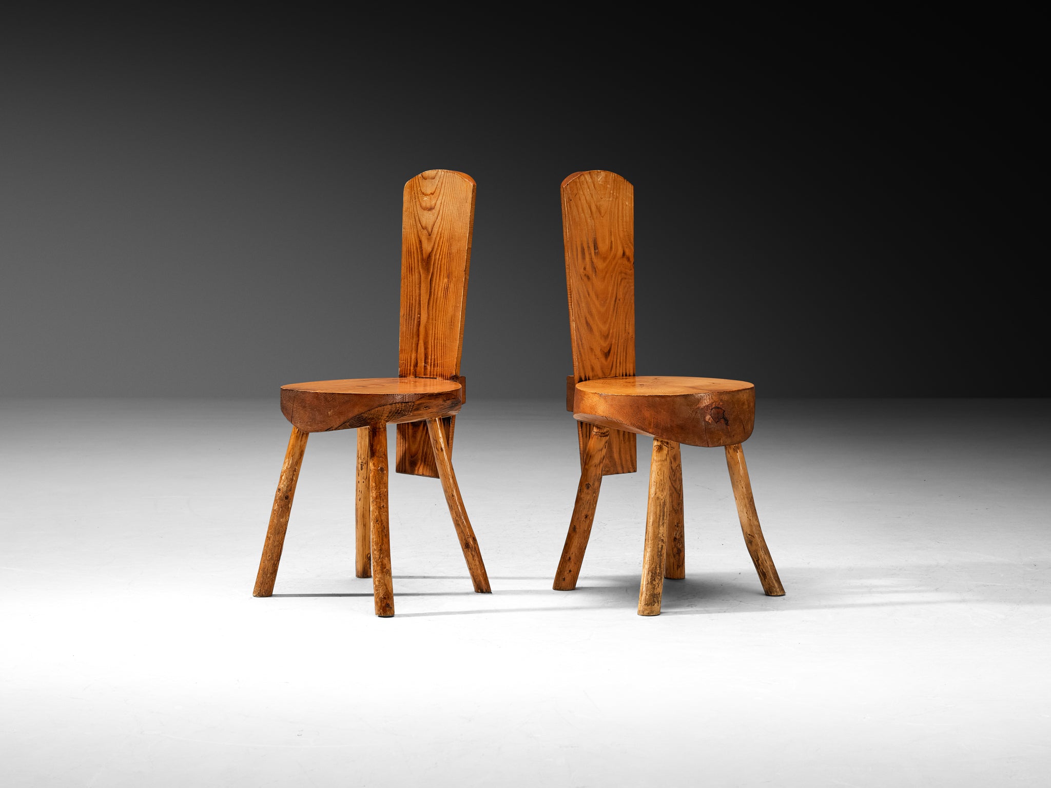 French Alpine Chalet Chairs in Solid Pine Seating Morentz
