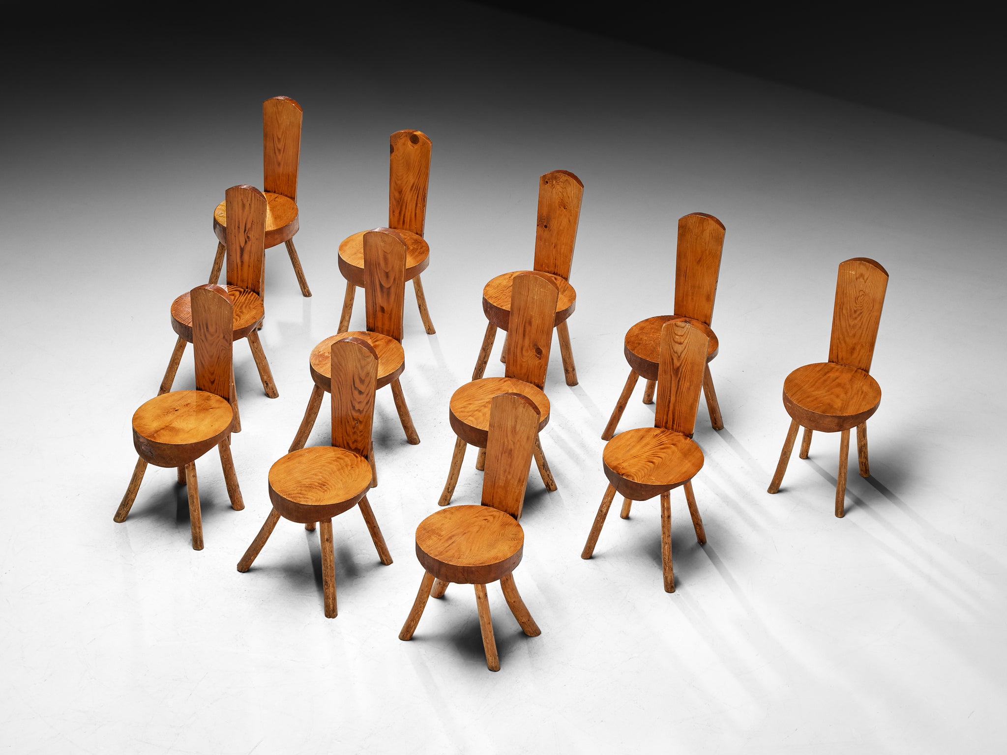 French Alpine Chalet Chairs in Solid Pine Seating Morentz
