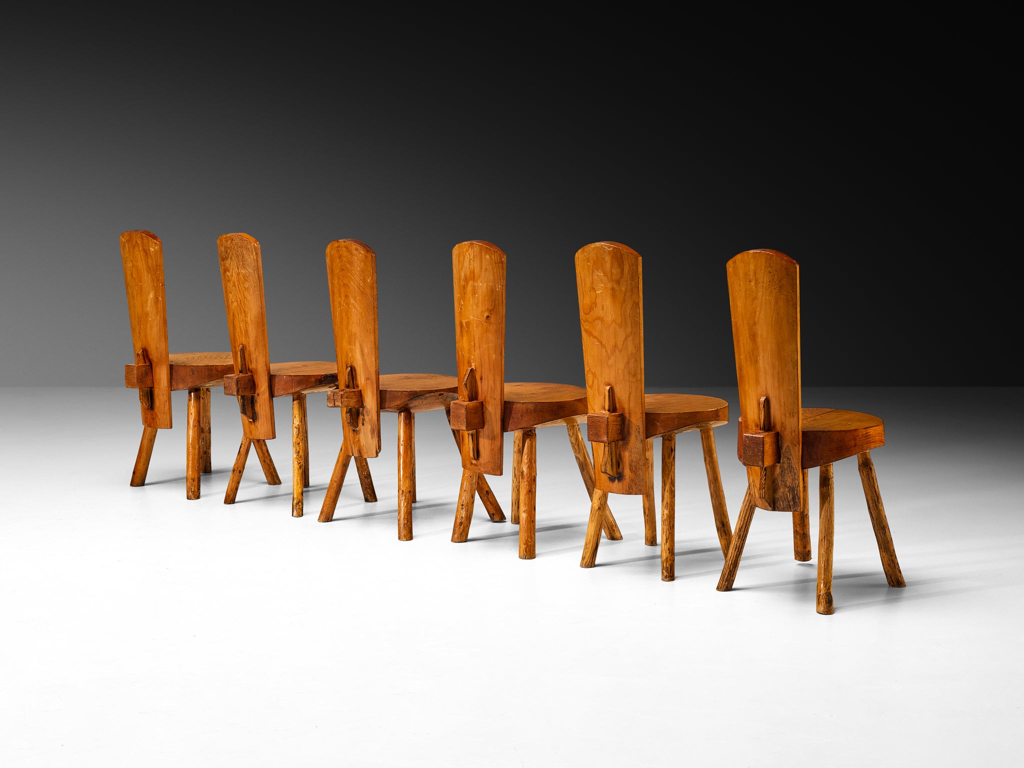 French Alpine Chalet Chairs in Solid Pine Seating Morentz