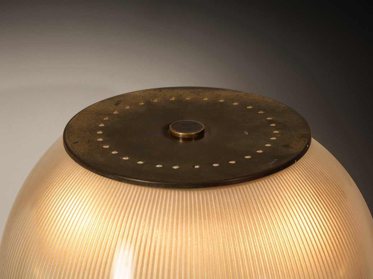Exceptional Ignazio Gardella for Greco Illuminazione 'Feltre' Set of Eight Wall Lights in Brass Steel and Glass