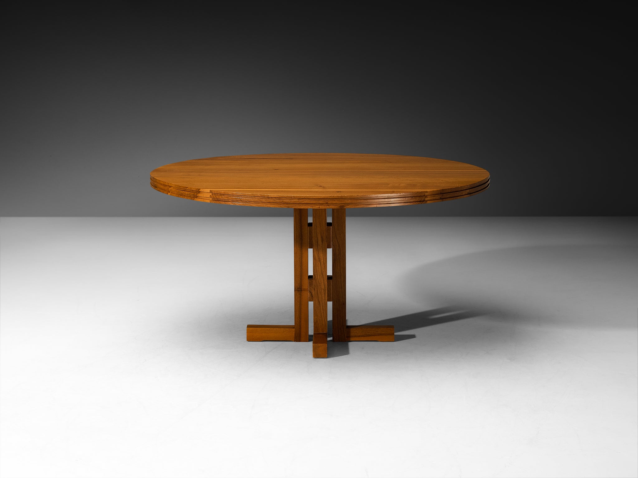 1960s Spanish Architectural Round Walnut Dining Table Tables Morentz