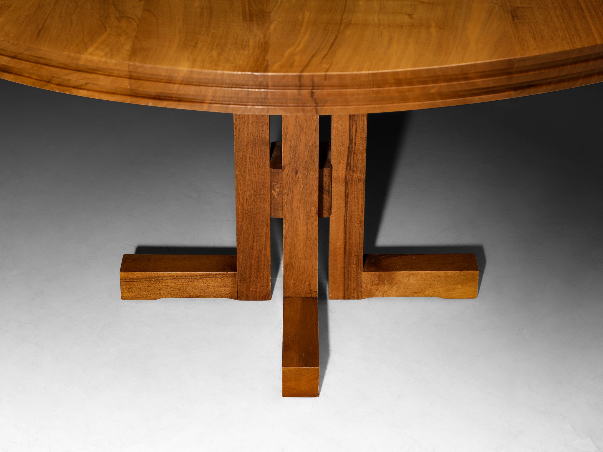 1960s Spanish Architectural Round Walnut Dining Table Tables Morentz