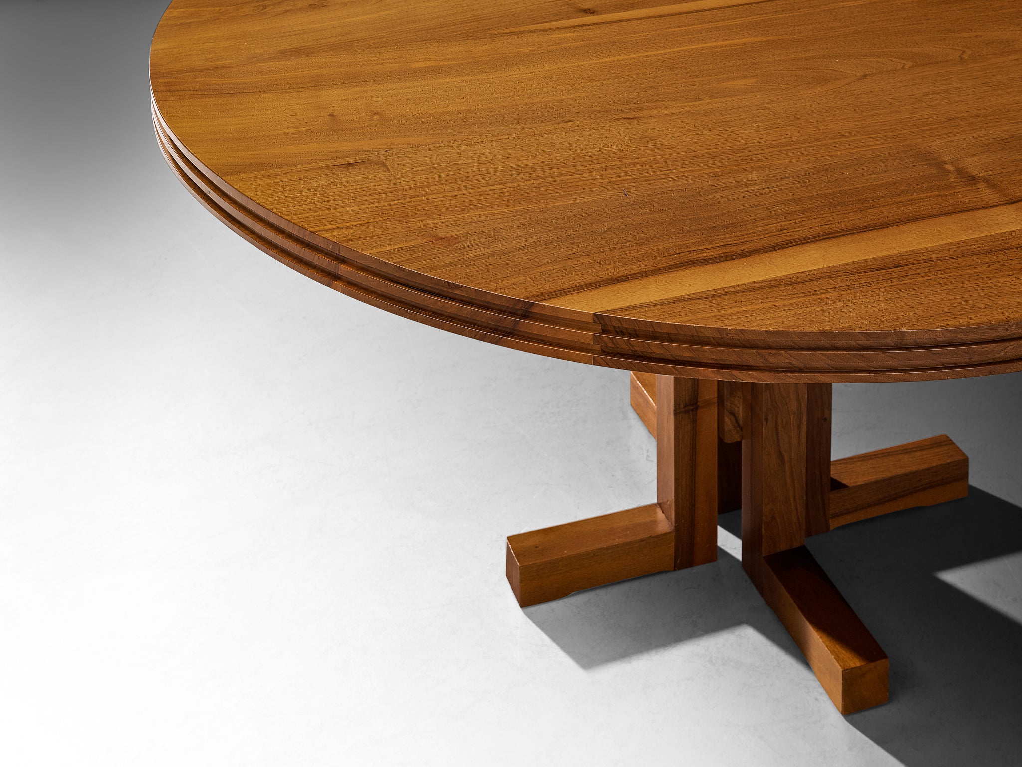 1960s Spanish Architectural Round Walnut Dining Table Tables Morentz