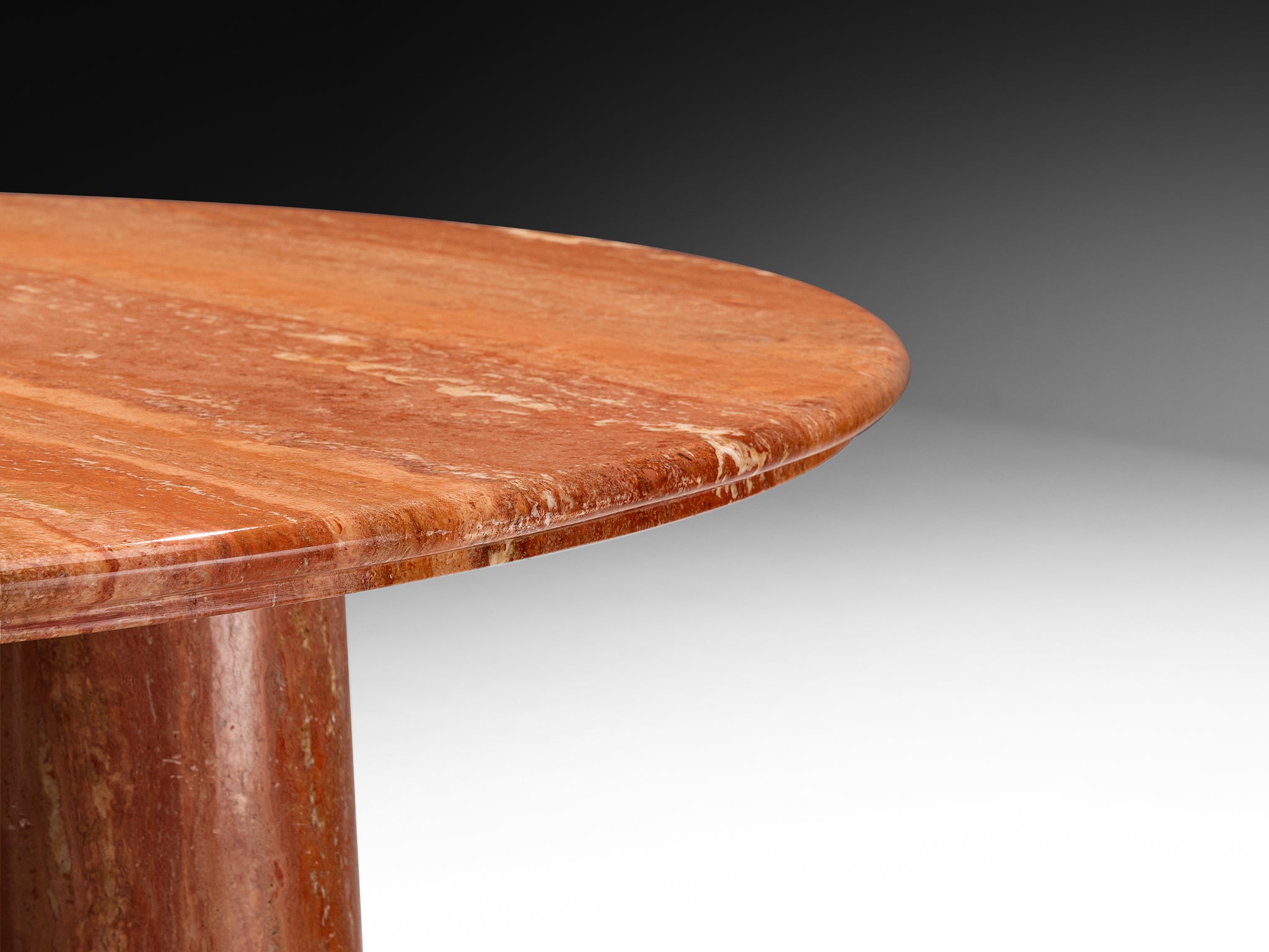 Mario Bellini Round 'Il Colonato' Table in Massive Red Persian Travertine 150cm Tables Morentz
