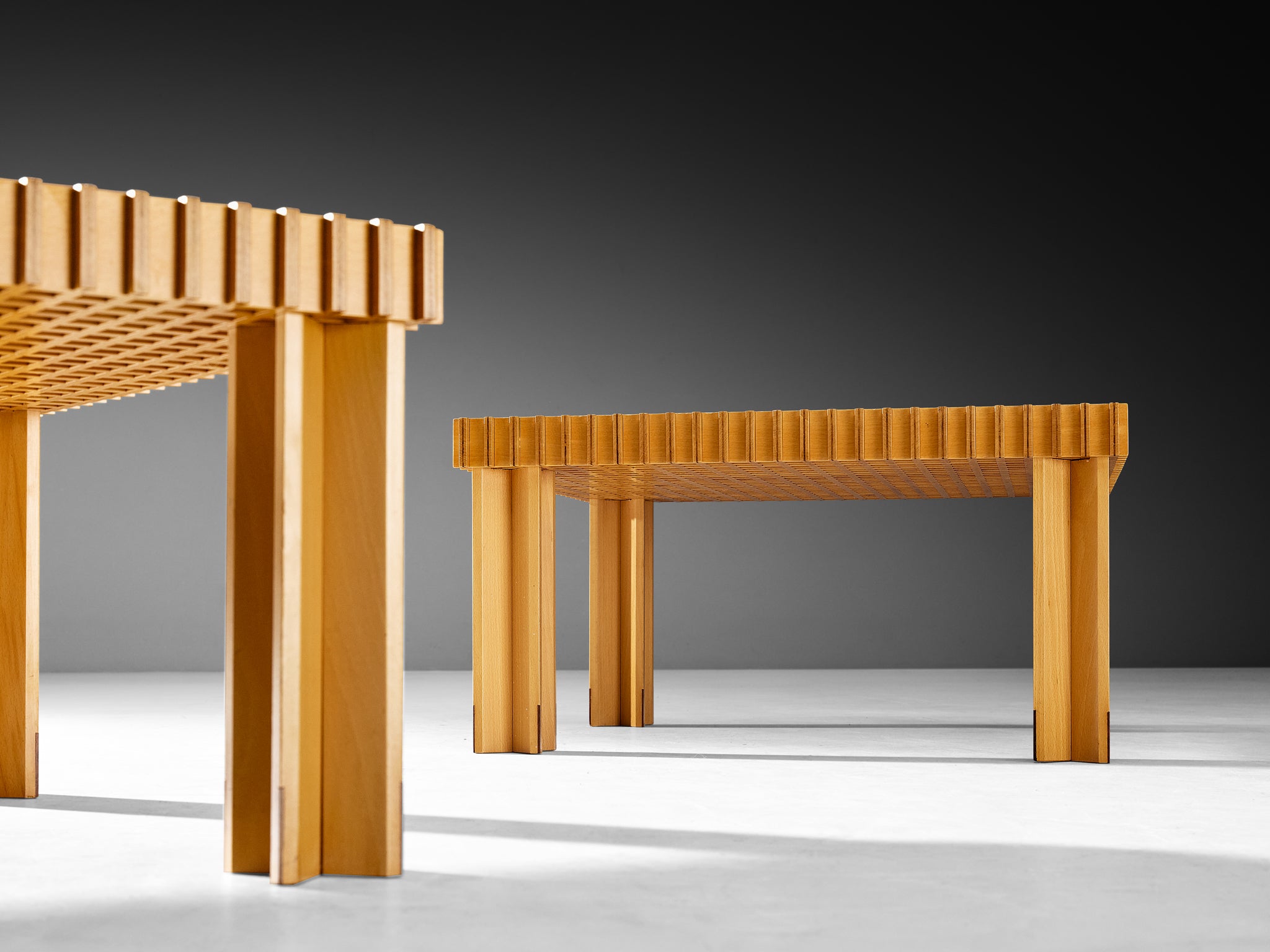 Early and Rare Gianfranco Frattini for Pierluigi Ghianda 'Kyoto' Coffee Tables Tables Morentz