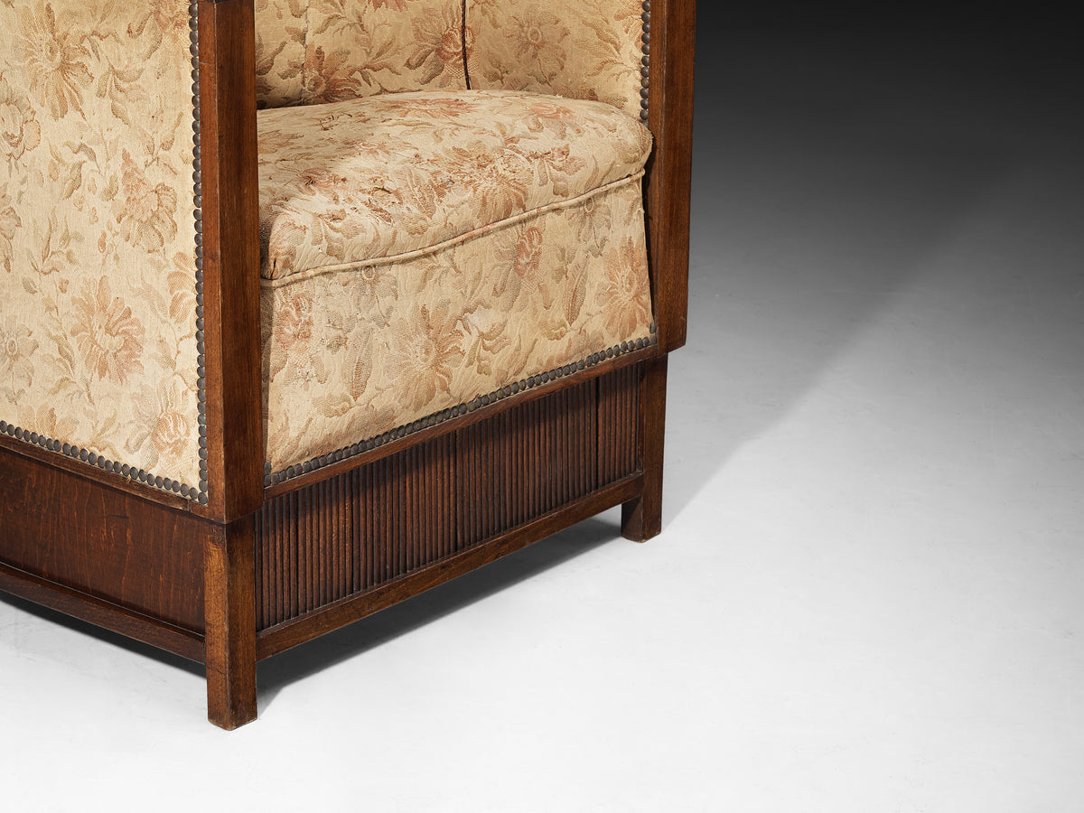 1930s Art Deco Lounge Chair with Geometric Frame Seating Morentz