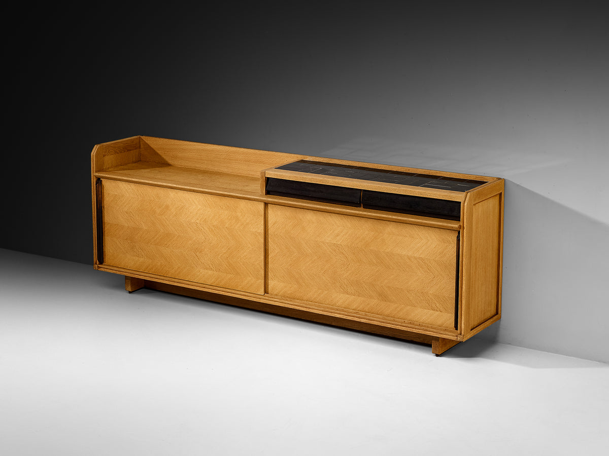 Guillerme & Chambron Sideboard in Solid Oak and Ceramic Case pieces and storage cabinets Morentz