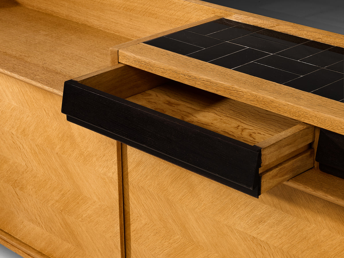 Guillerme & Chambron Sideboard in Solid Oak and Ceramic Case pieces and storage cabinets Morentz