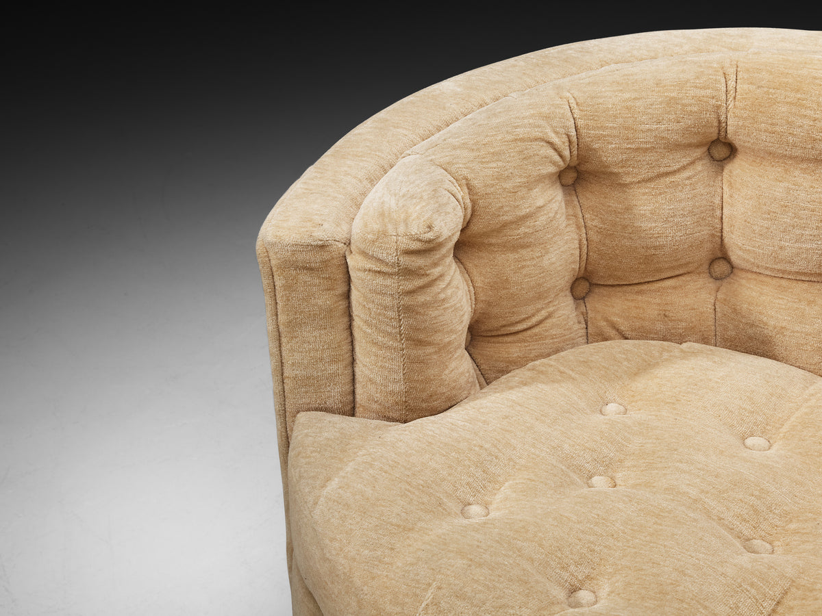American Mid-Century Modern Pair of Barrel Swivel Chairs Seating Morentz