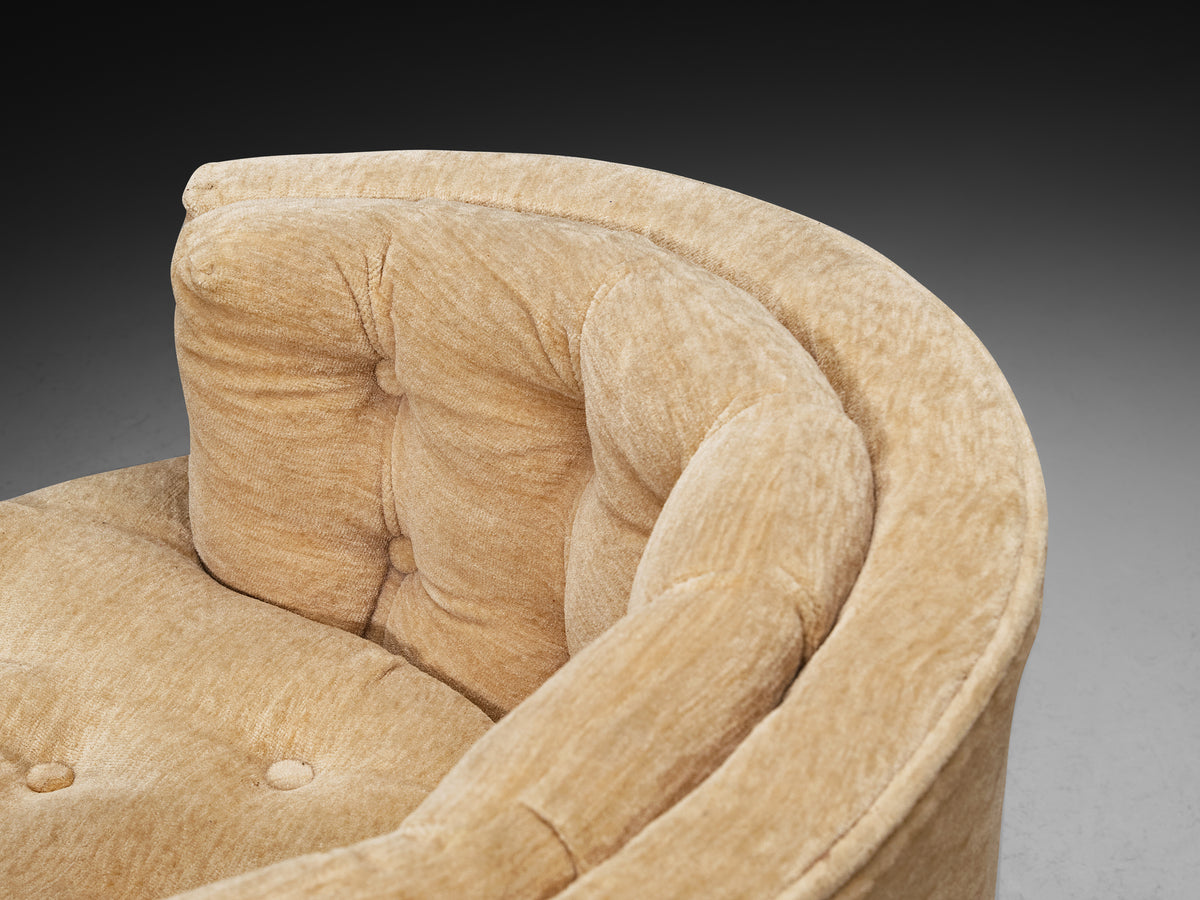 American Mid-Century Modern Pair of Barrel Swivel Chairs Seating Morentz