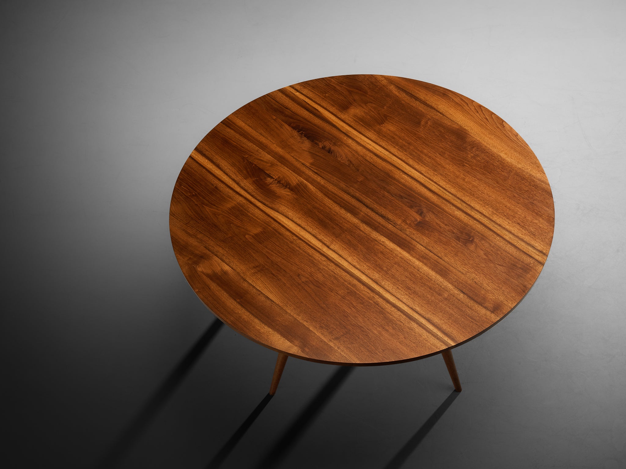 George Nakashima Round Turned-Leg Dining Table in American Black Walnut 152cm Tables Morentz