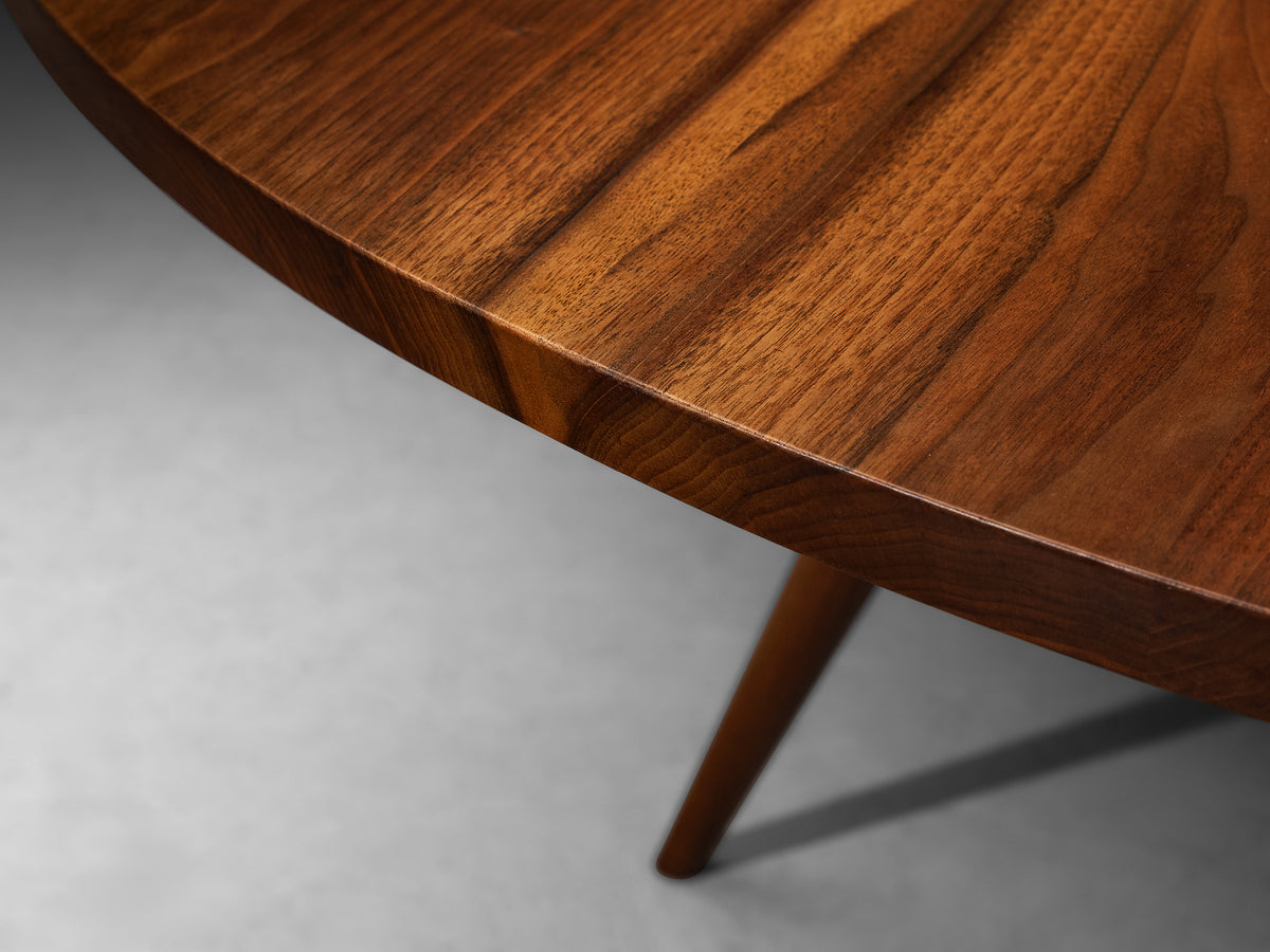 George Nakashima Round Turned-Leg Dining Table in American Black Walnut 152cm Tables Morentz