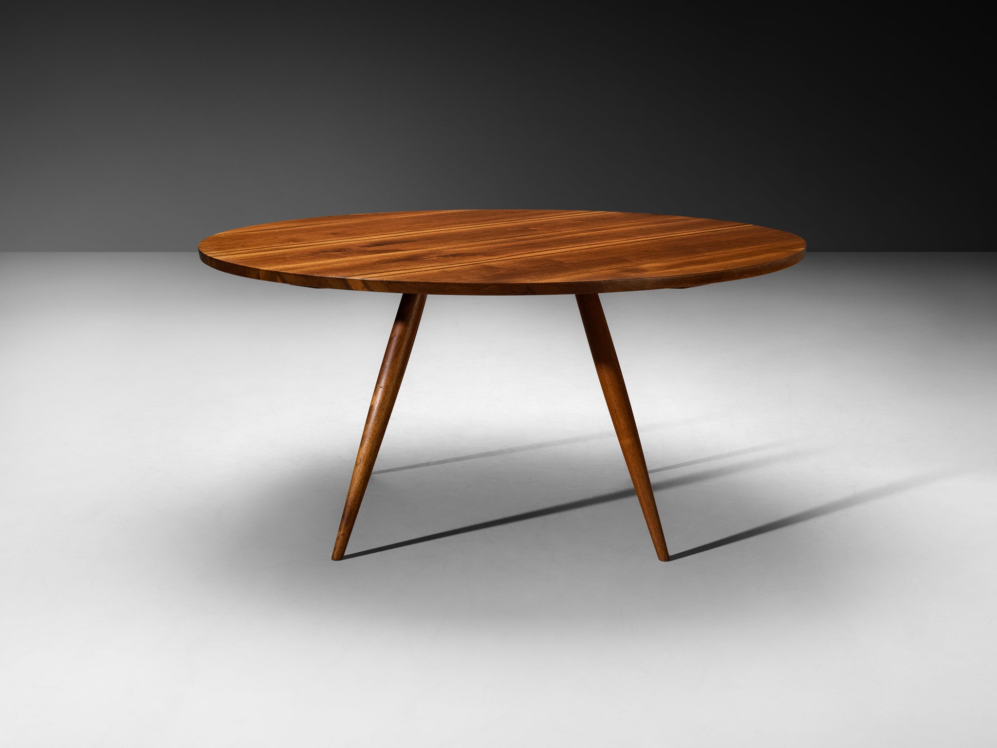 George Nakashima Round Turned-Leg Dining Table in American Black Walnut 152cm Tables Morentz