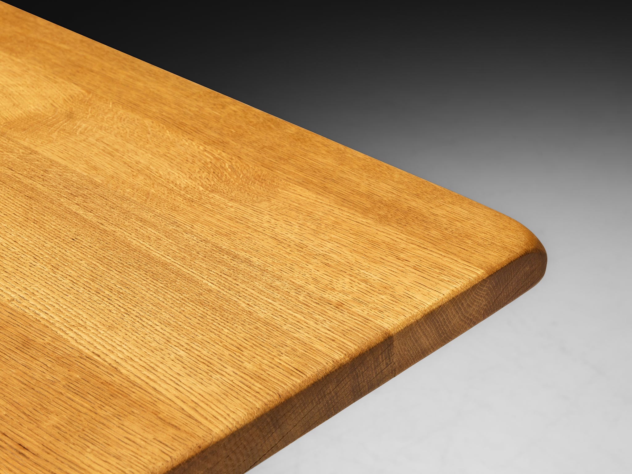 1950s French Brutalist Extendable Dining Table in Solid Oak Tables Morentz