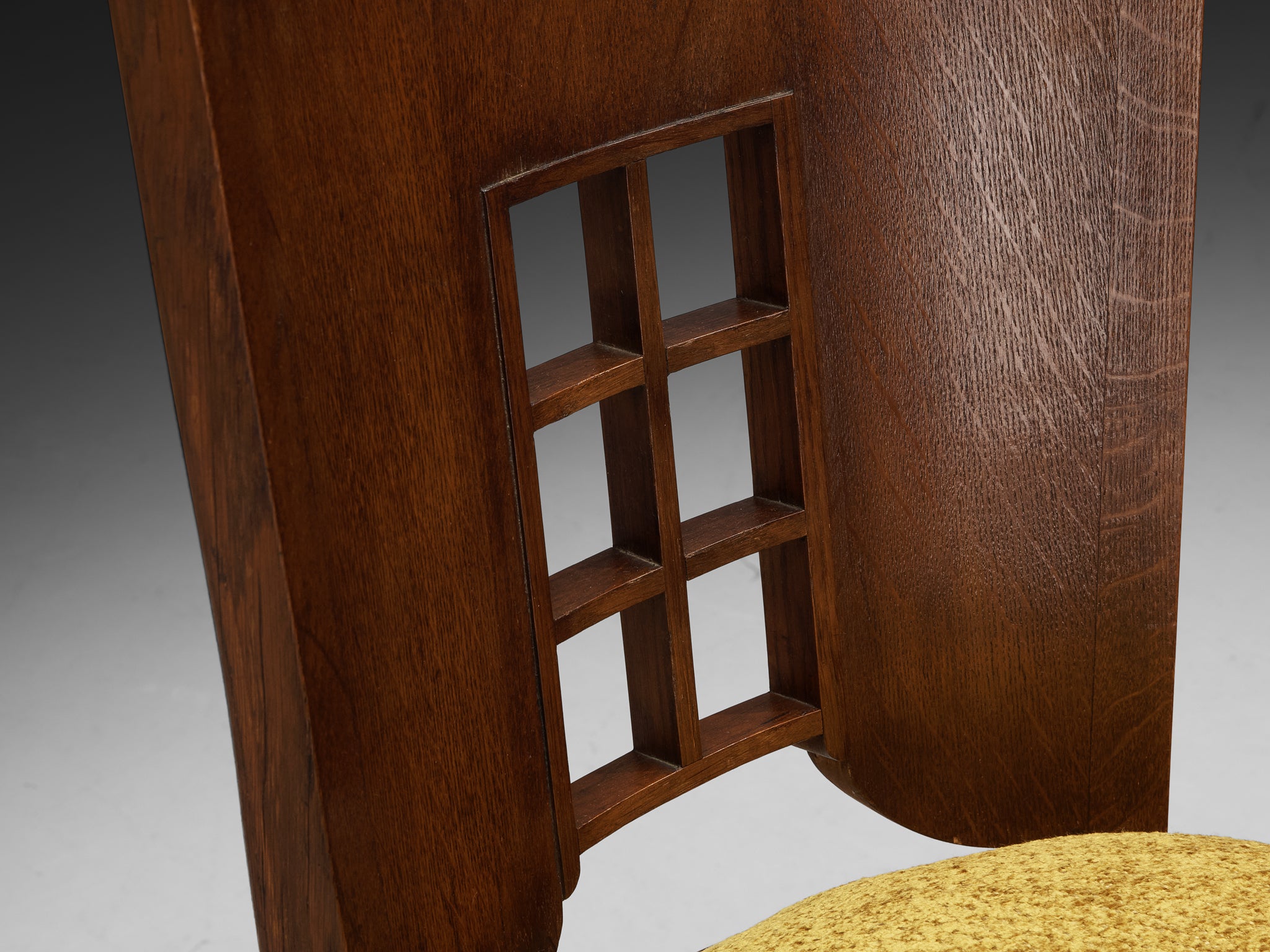 1930s Art Deco Set of Six Dining Chairs in Solid Oak