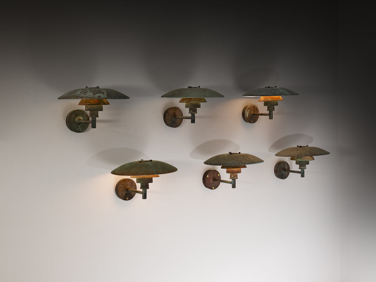 Poul Henningsen for Louis Poulsen 'PH 4.5/3' Patinated Copper Wall Lights Lighting Morentz