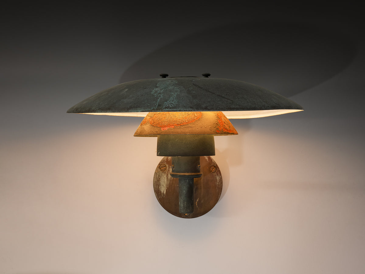 Poul Henningsen for Louis Poulsen 'PH 4.5/3' Patinated Copper Wall Lights Lighting Morentz