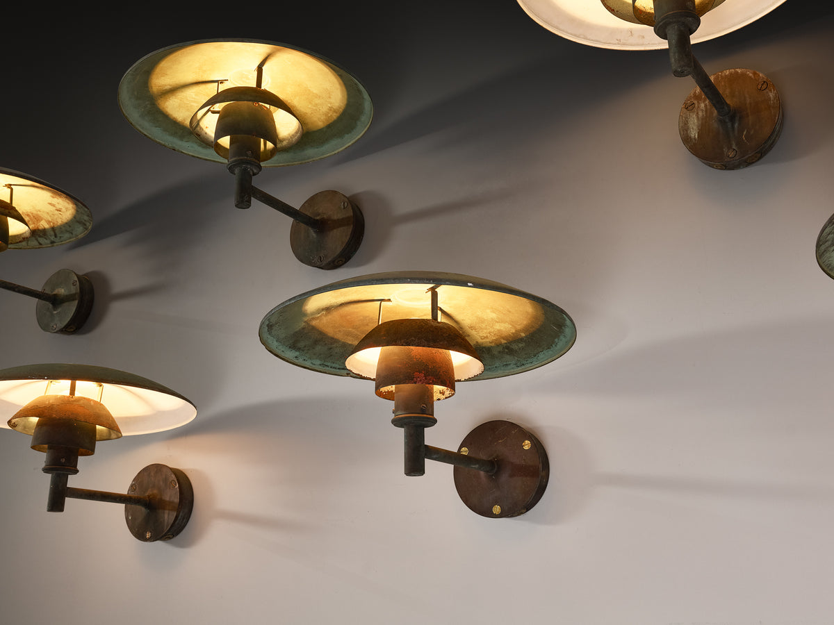 Poul Henningsen for Louis Poulsen 'PH 4.5/3' Patinated Copper Wall Lights Lighting Morentz