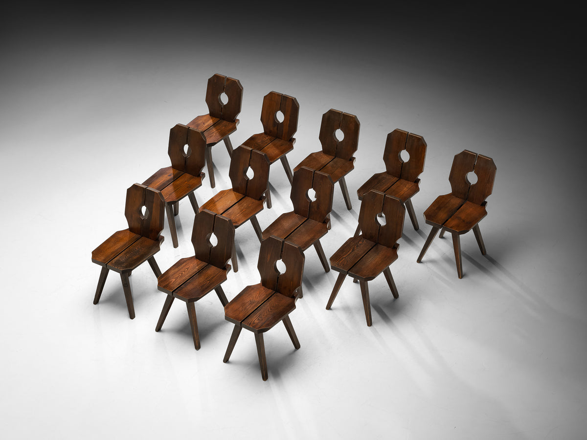 Chalet Inspired Sculptural Dining Chairs in Pine Seating Morentz