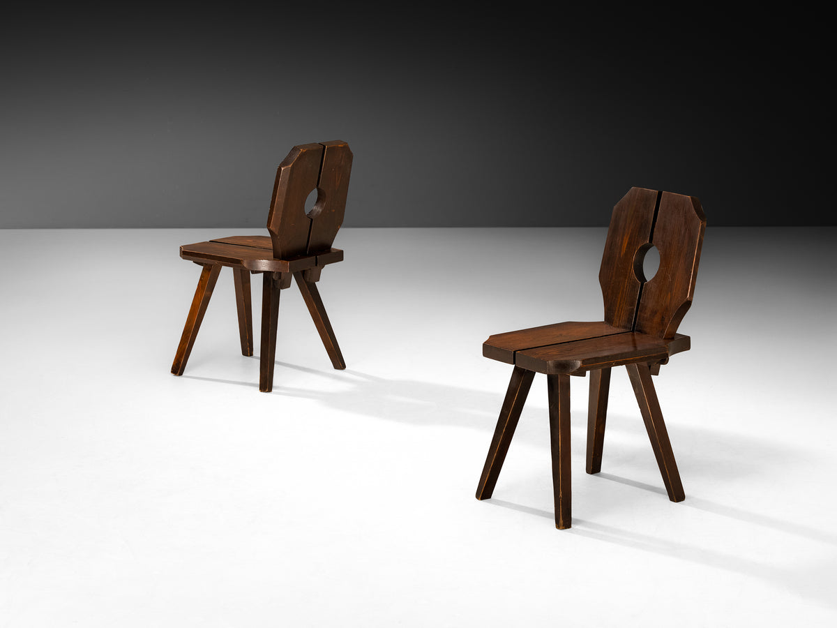Chalet Inspired Sculptural Dining Chairs in Pine Seating Morentz