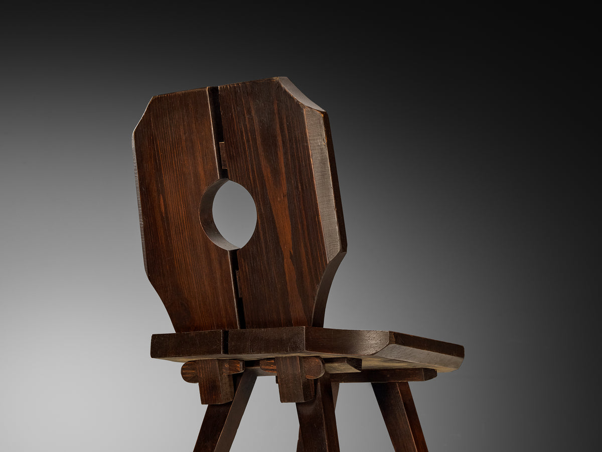 Chalet Inspired Sculptural Dining Chairs in Pine Seating Morentz