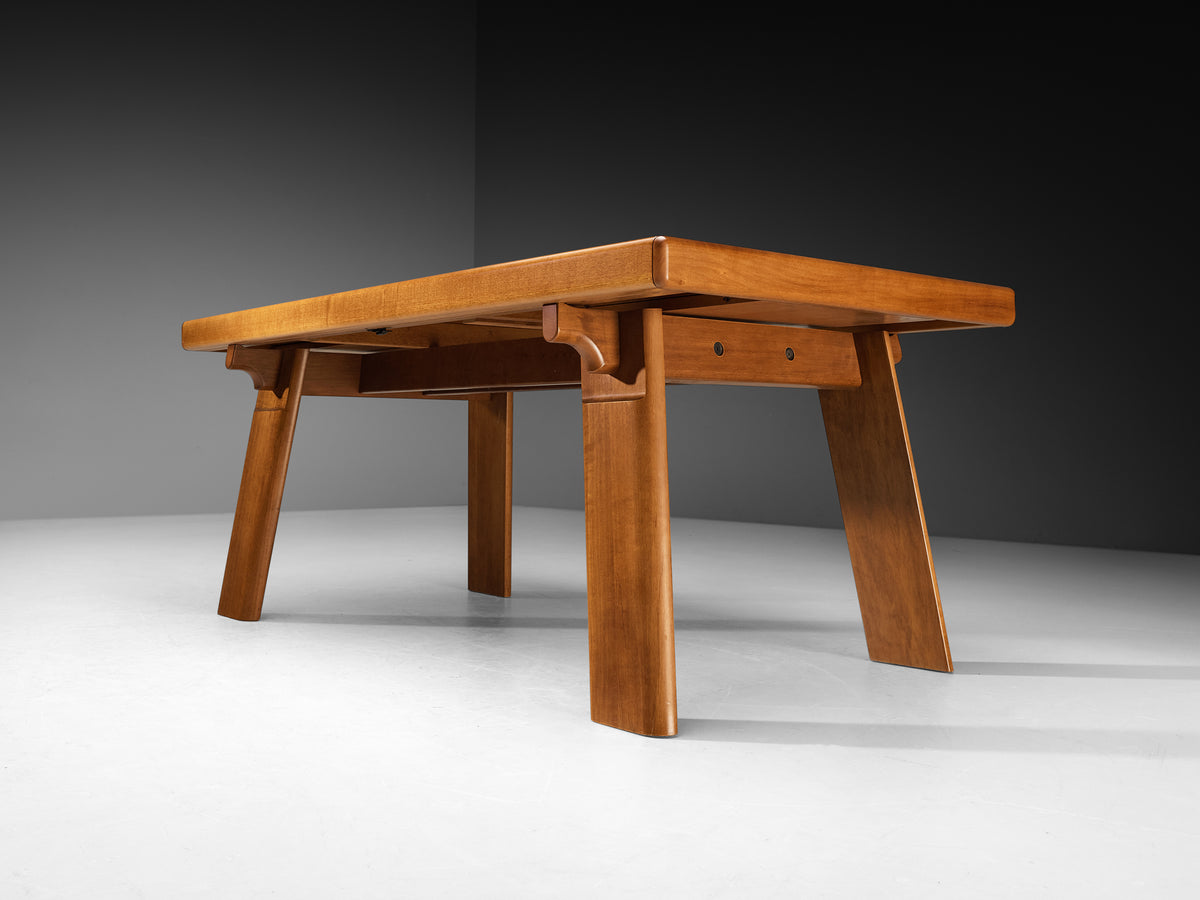 Mid-Century Italian Extendable Dining Table in Honey Toned Wood Tables Morentz