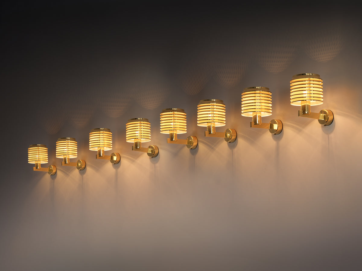 Hans Agne Jakobsson 'V-299' Wall Lamps in Brass