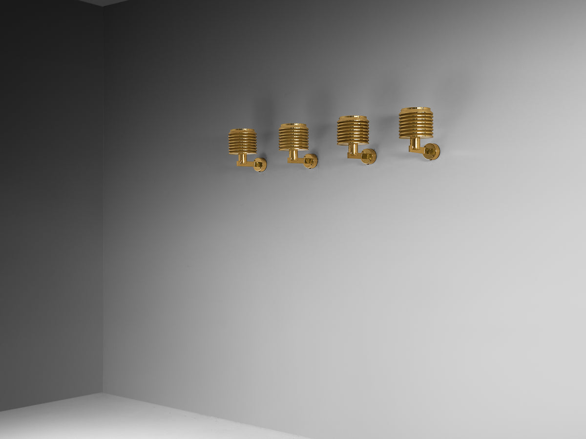 Hans Agne Jakobsson 'V-299' Wall Lamps in Brass