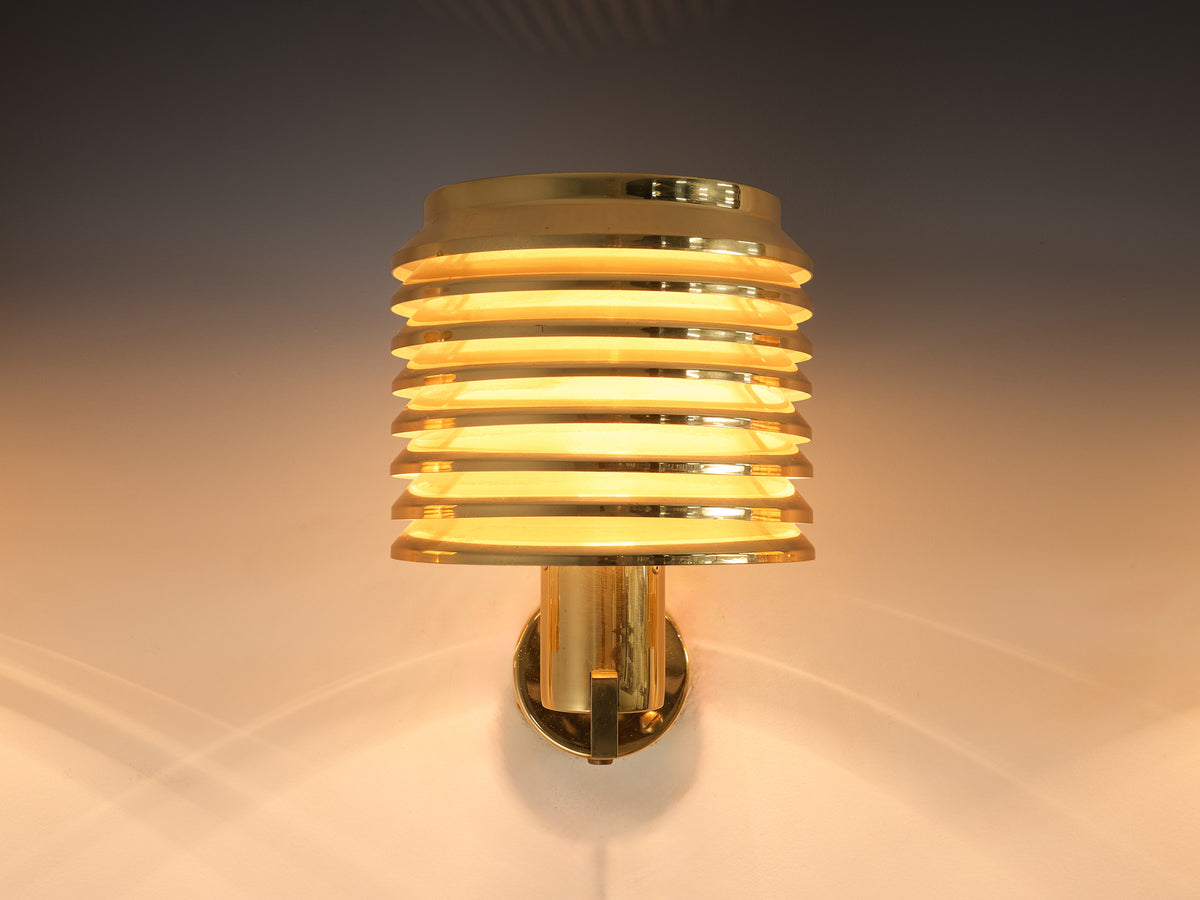 Hans Agne Jakobsson 'V-299' Wall Lamps in Brass