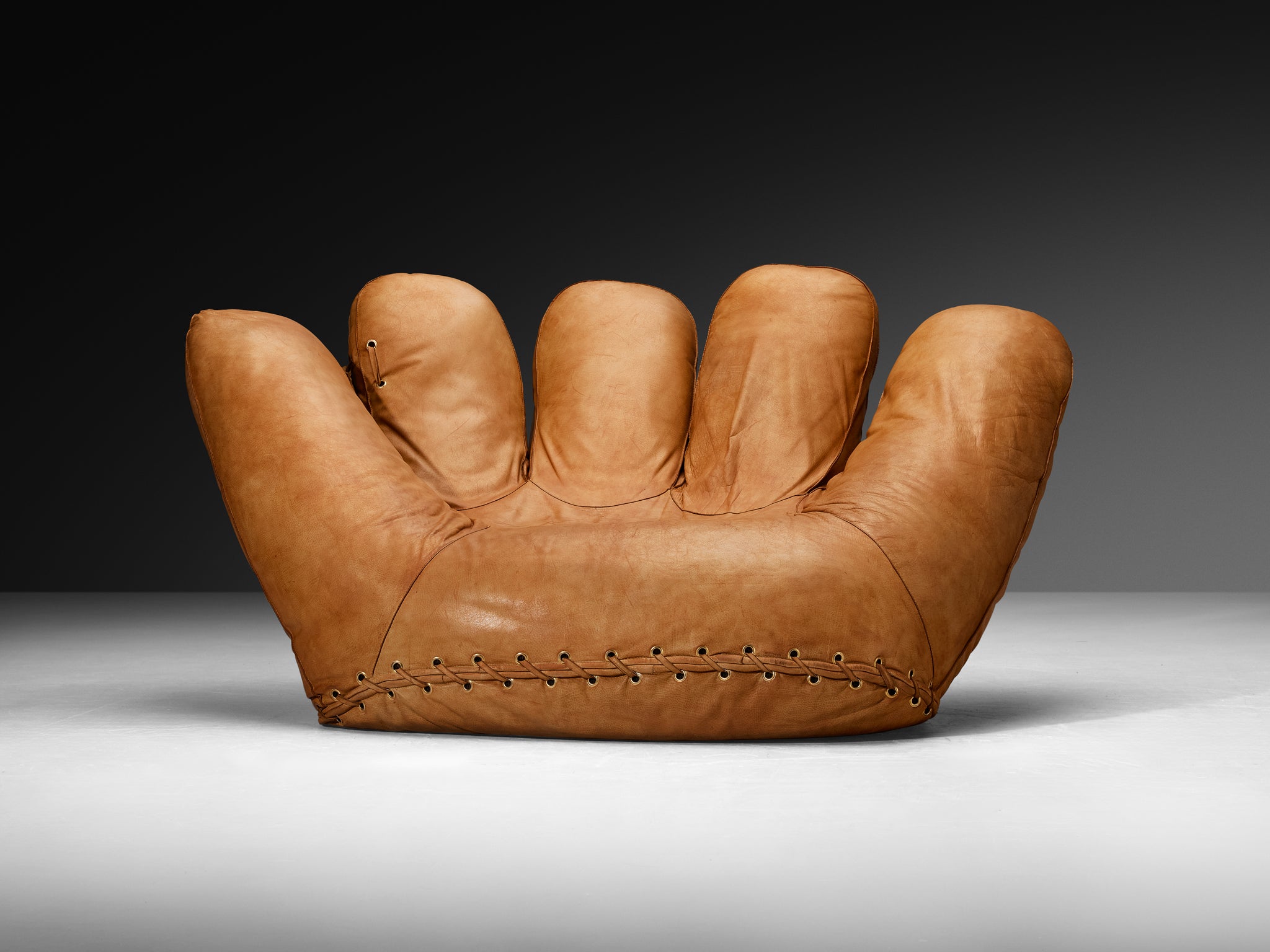 Gionathan de Pas, Donato D’Urbino & Paolo Lomazzi 'Joe' Lounge Chair in Leather Seating Morentz