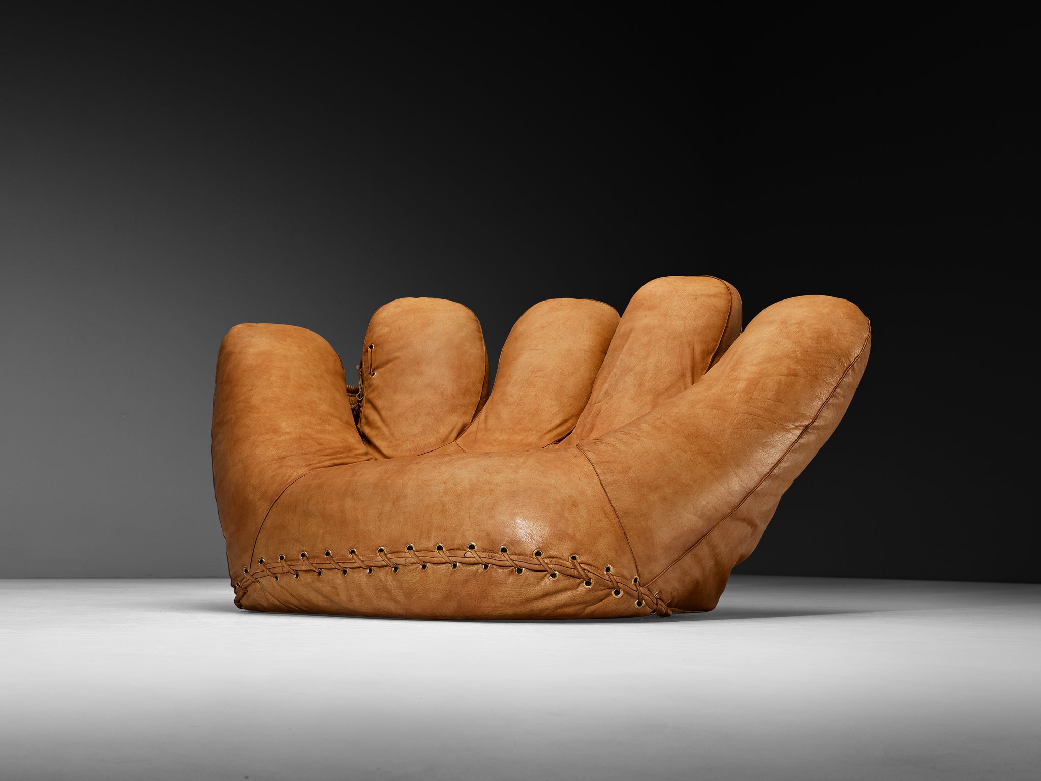 Gionathan de Pas, Donato D’Urbino & Paolo Lomazzi 'Joe' Lounge Chair in Leather Seating Morentz