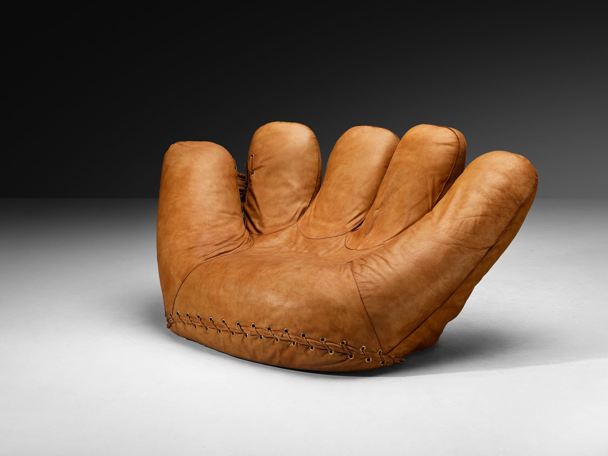 Gionathan de Pas, Donato D’Urbino & Paolo Lomazzi 'Joe' Lounge Chair in Leather Seating Morentz