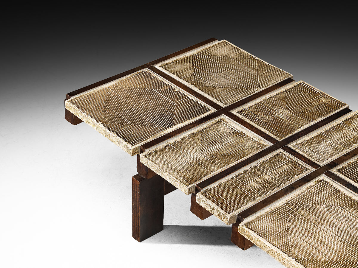 Roger Capron Rare 'Alouette' Coffee Table with Ceramic Tiles Tables Morentz