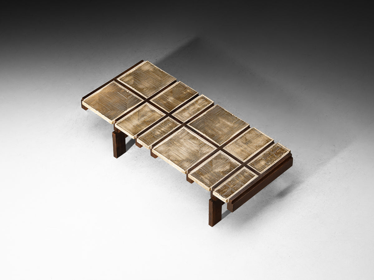 Roger Capron Rare 'Alouette' Coffee Table with Ceramic Tiles Tables Morentz