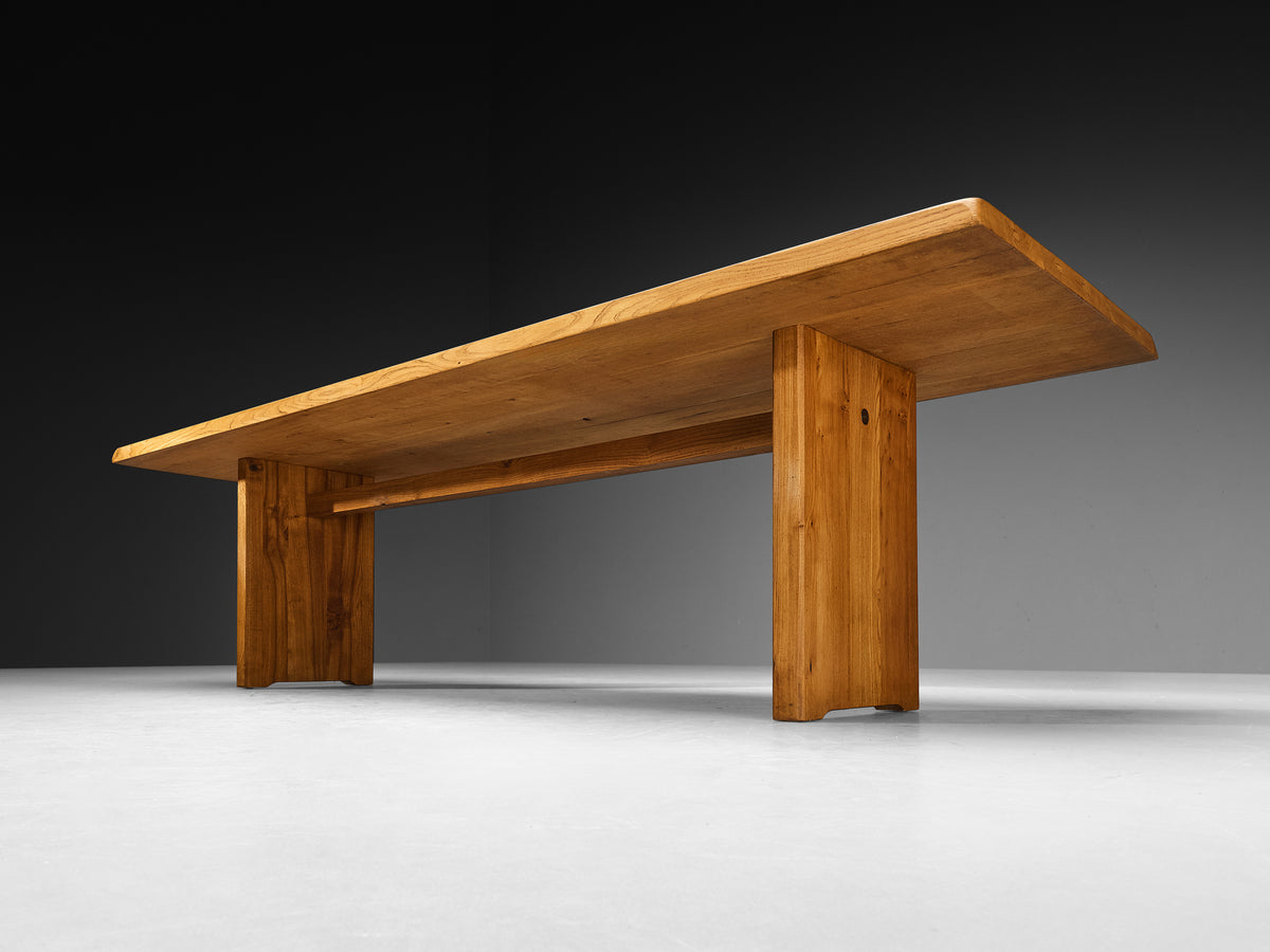 Pierre Chapo Custom Large 'T14' Dining Table in Elm 273.5cm/107in