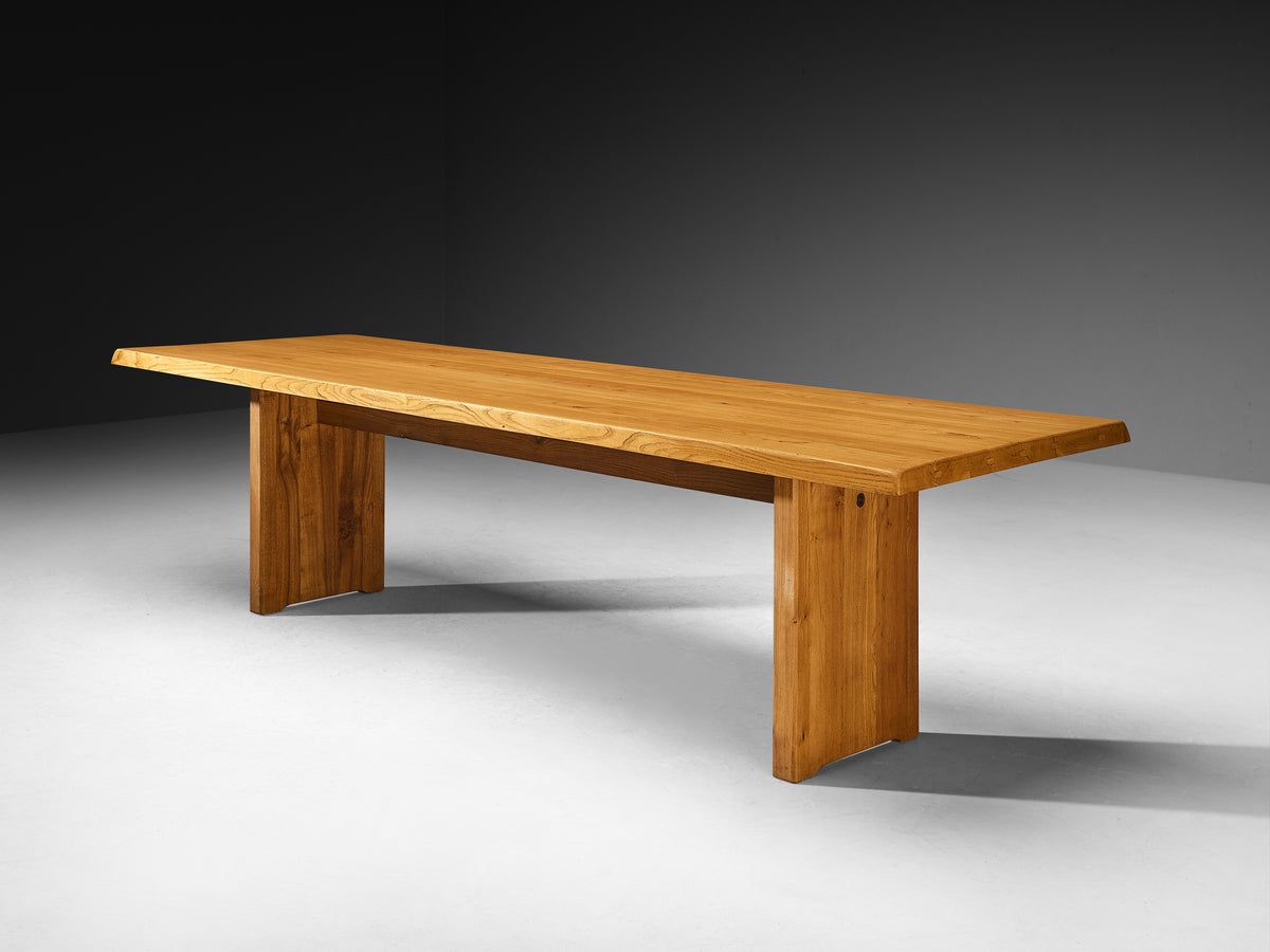 Pierre Chapo Custom Large 'T14' Dining Table in Elm 273.5cm/107in
