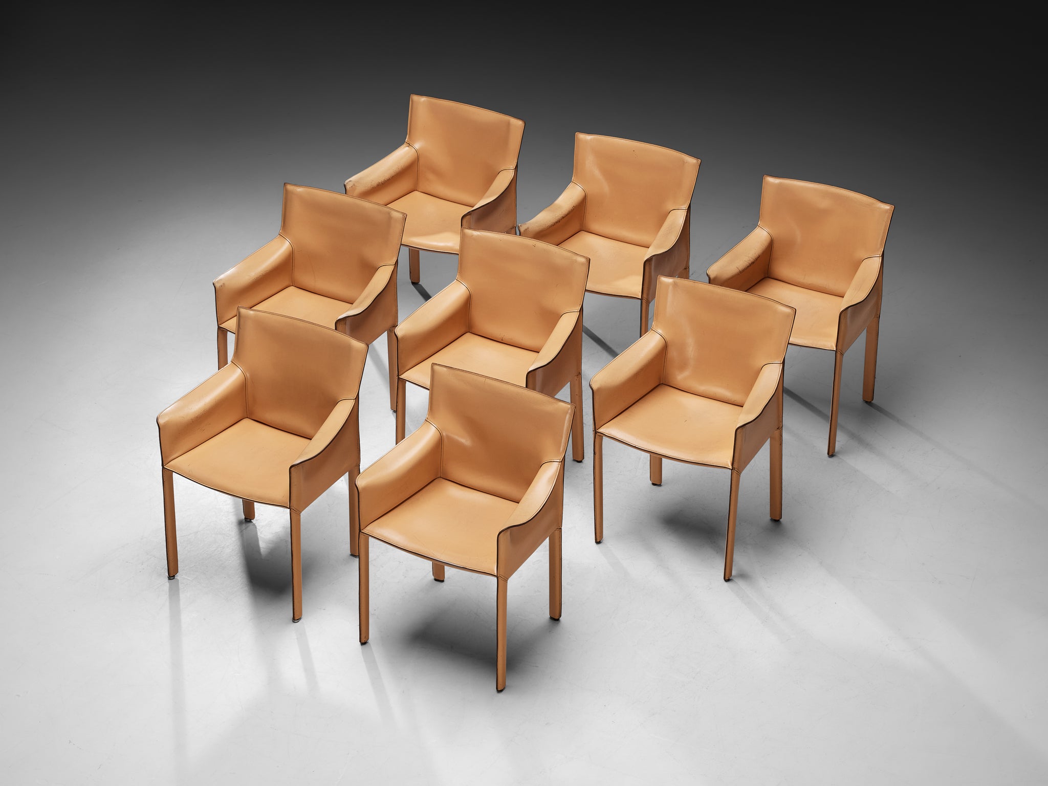 Grassi&Bianchi for Enrico Pellizzoni Set of Eight 'Pasqualina' Dining Chairs Seating Morentz