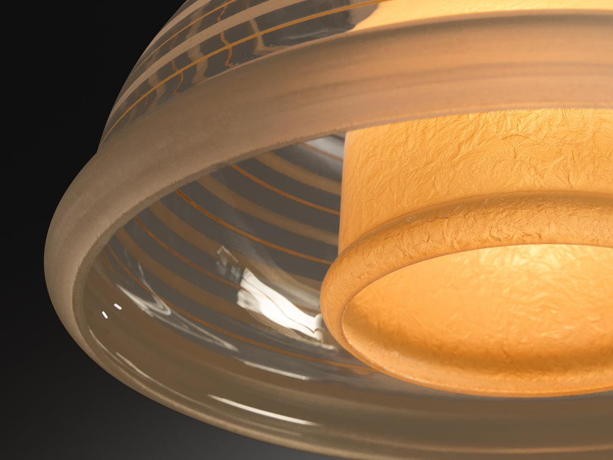 Swedish Art Deco Ceiling Light in Frosted Glass and Steel
