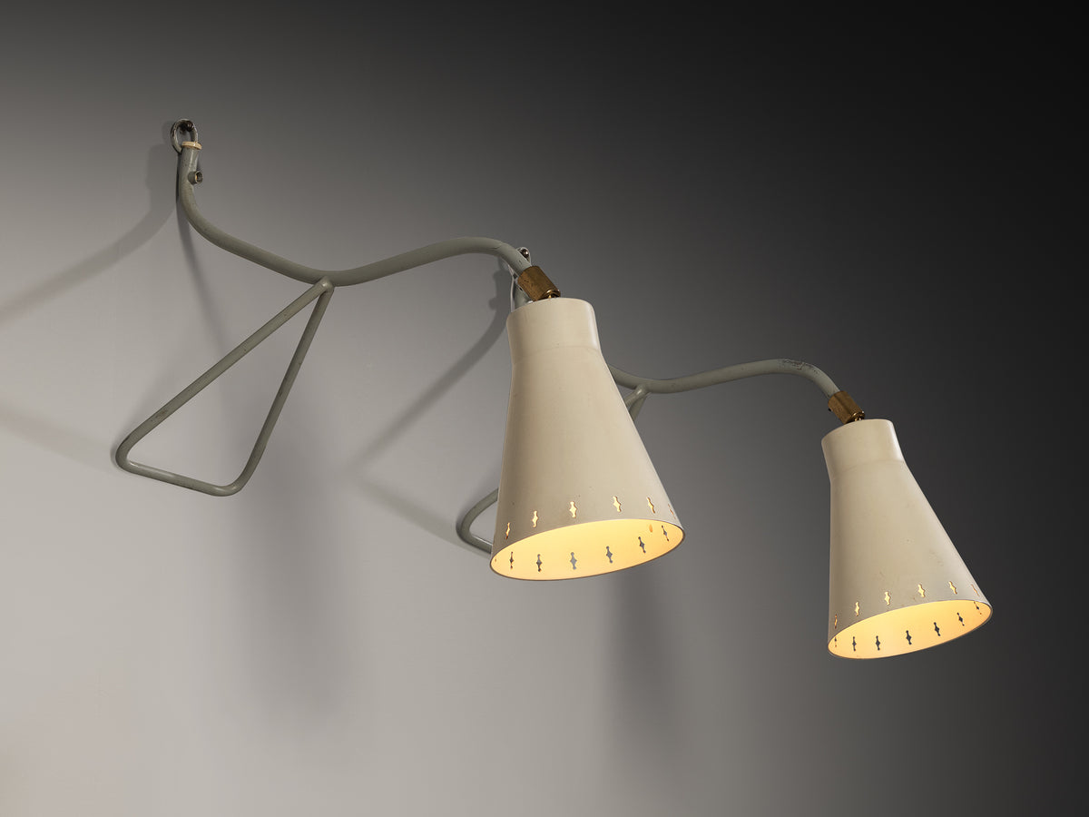 Pair of Swedish Multipurpose Lamps in Steel and Brass Lighting Morentz