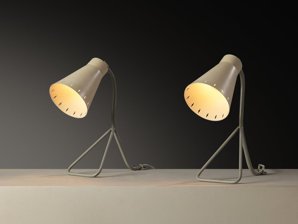 Pair of Swedish Multipurpose Lamps in Steel and Brass Lighting Morentz