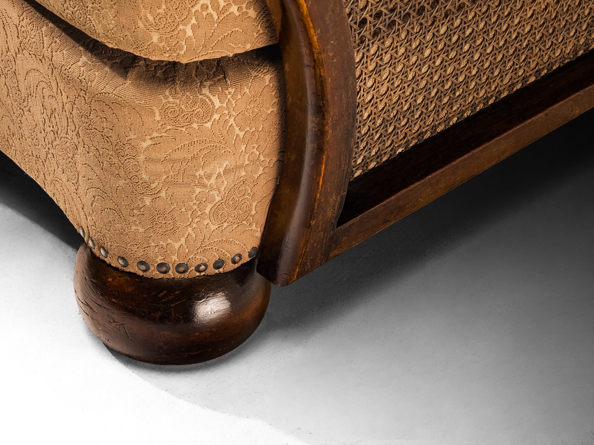 Mid-Century Lounge Chair in Cane and Walnut Seating Morentz
