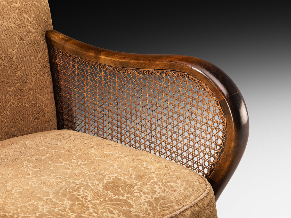 Mid-Century Lounge Chair in Cane and Walnut Seating Morentz
